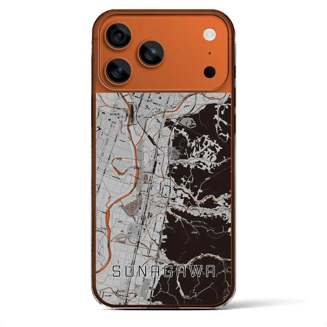 【砂川（北海道）】地図柄iPhoneケース（クリアタイプ）