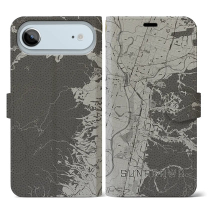 【砂川（北海道）】地図柄iPhoneケース（手帳タイプ）