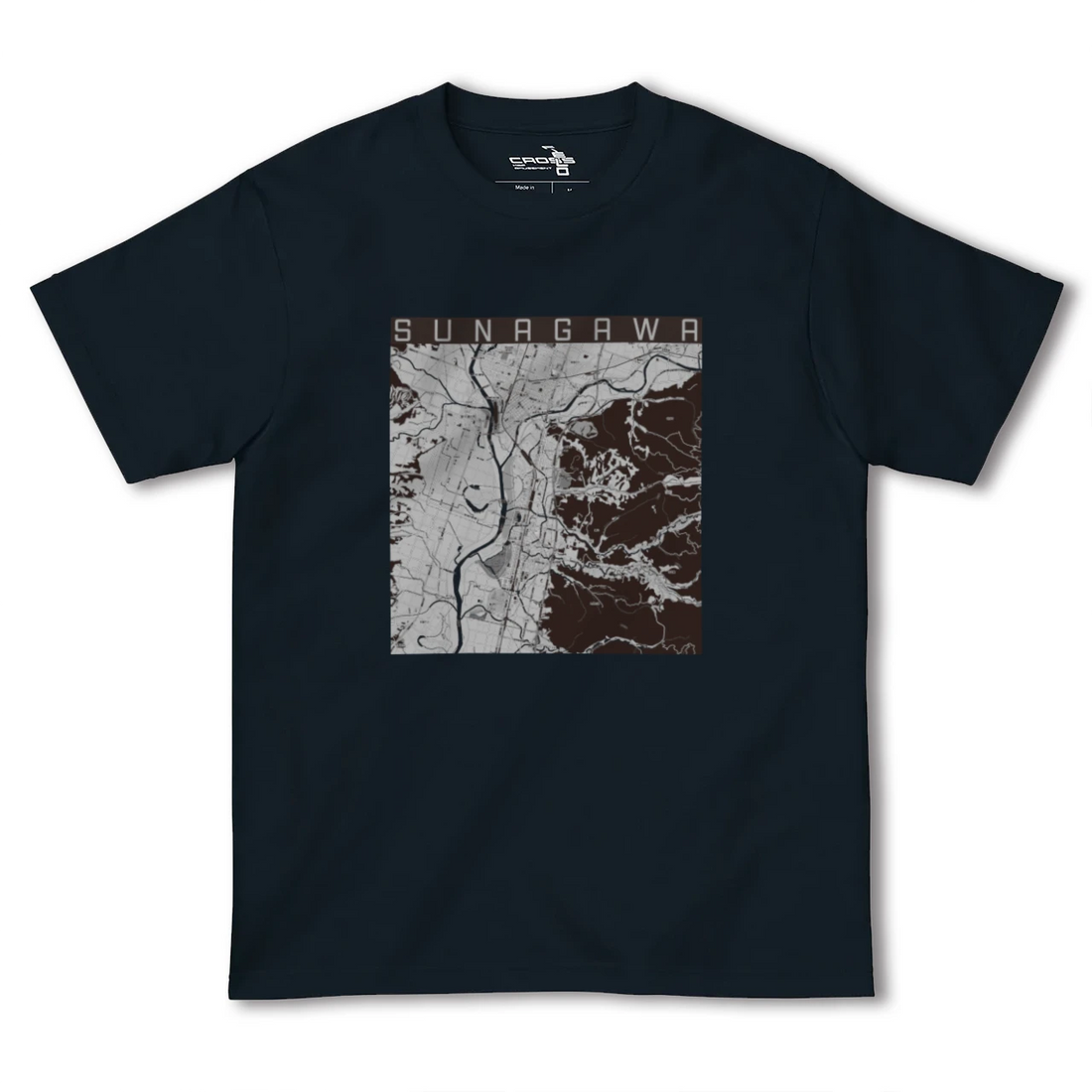 【砂川(北海道)】地図柄ヘビーウェイトTシャツ
