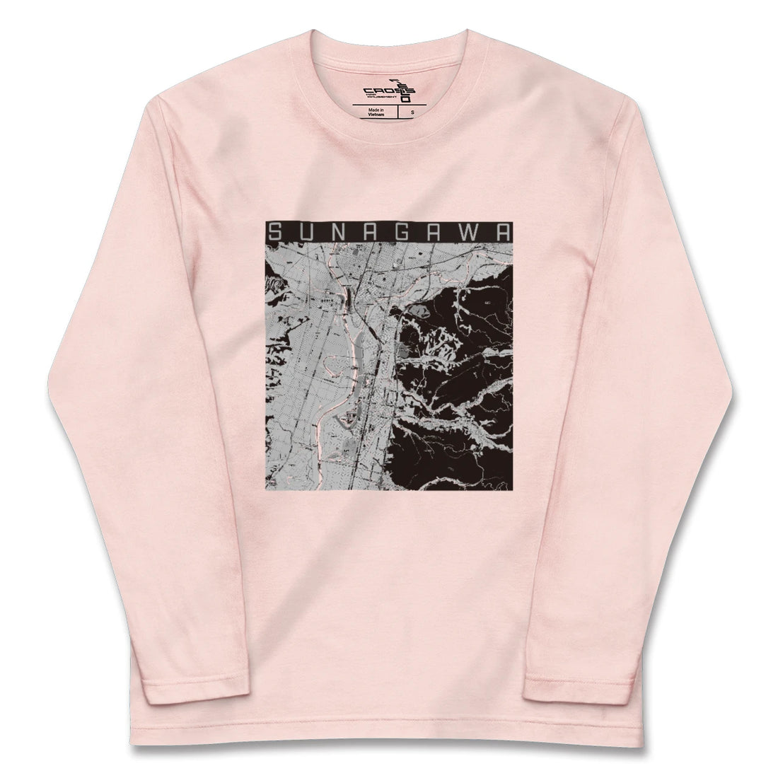 【砂川(北海道)】地図柄ロングスリーブTシャツ