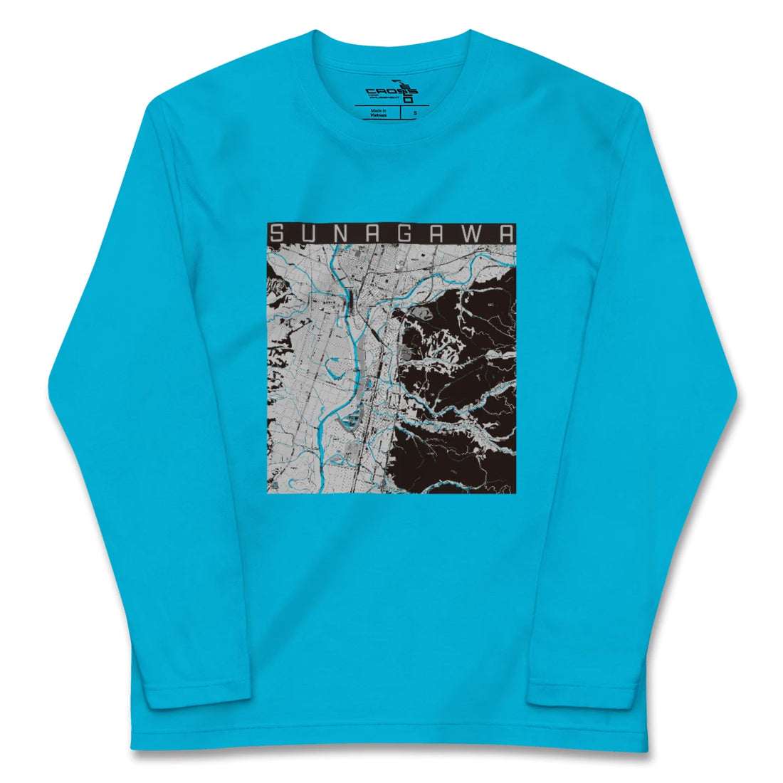 【砂川(北海道)】地図柄ロングスリーブTシャツ