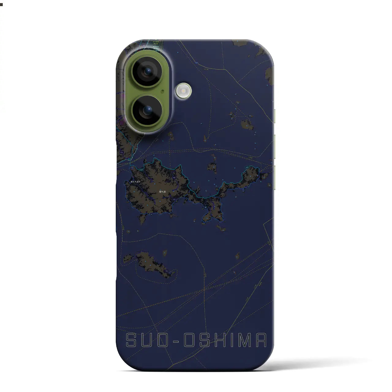 【周防大島（山口県）】地図柄iPhoneケース（バックカバータイプ）