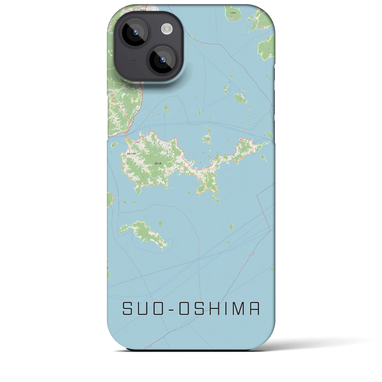 【周防大島（山口県）】地図柄iPhoneケース（バックカバータイプ）