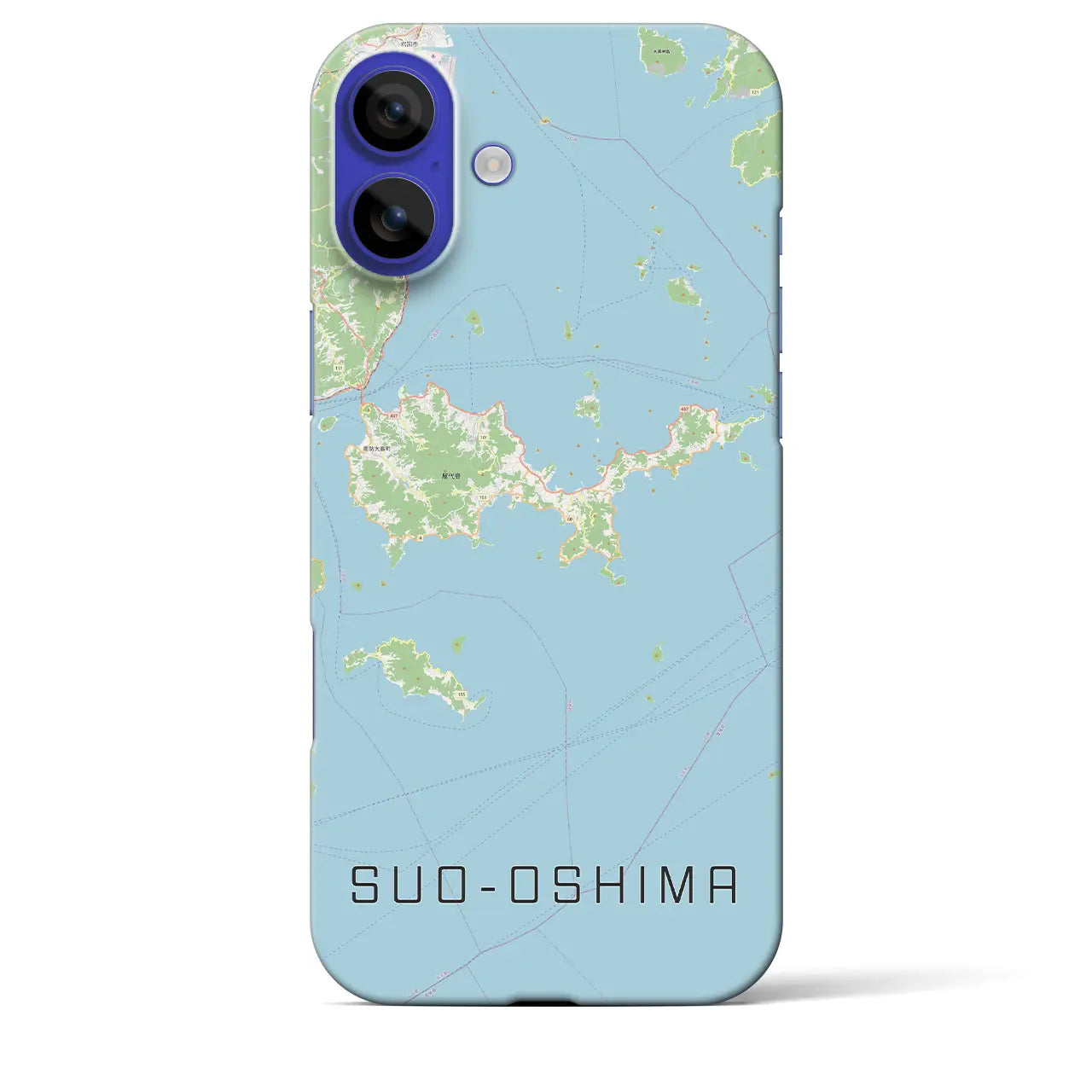 【周防大島（山口県）】地図柄iPhoneケース（バックカバータイプ）ナチュラル・iPhone 16 Pro Max 用