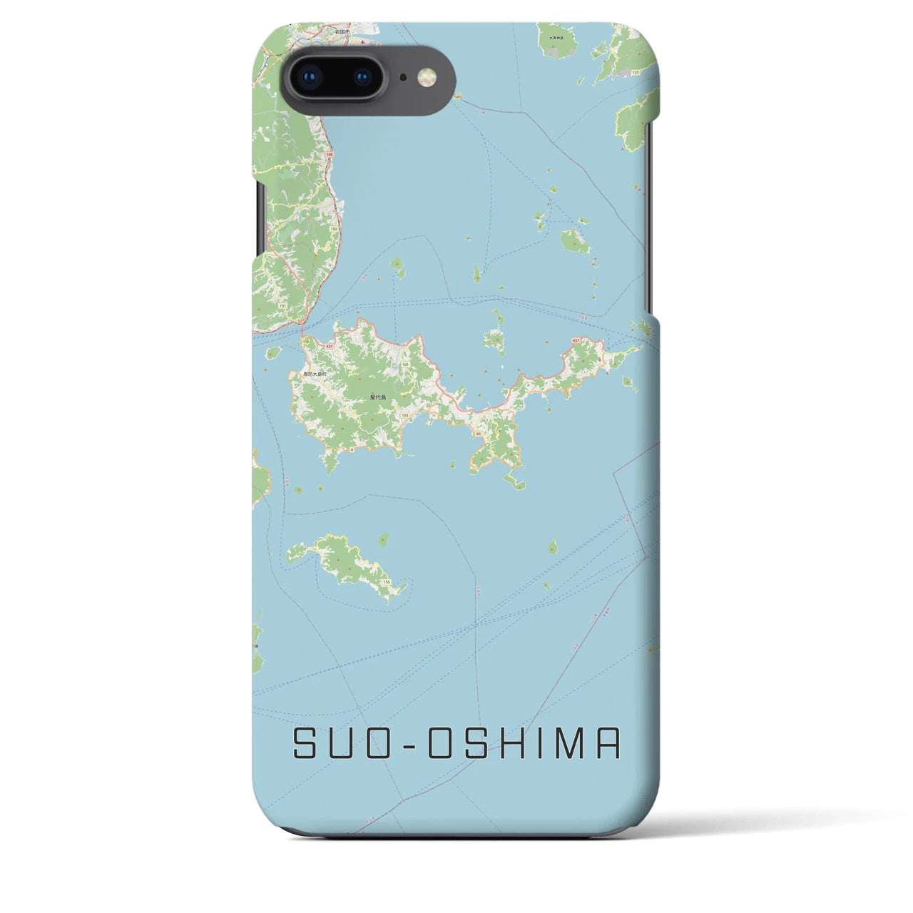 【周防大島（山口県）】地図柄iPhoneケース（バックカバータイプ）