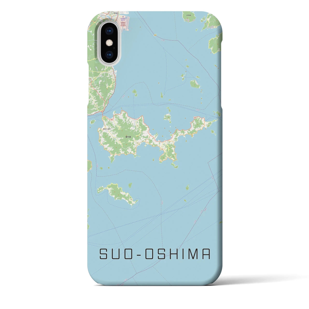 【周防大島（山口県）】地図柄iPhoneケース（バックカバータイプ）