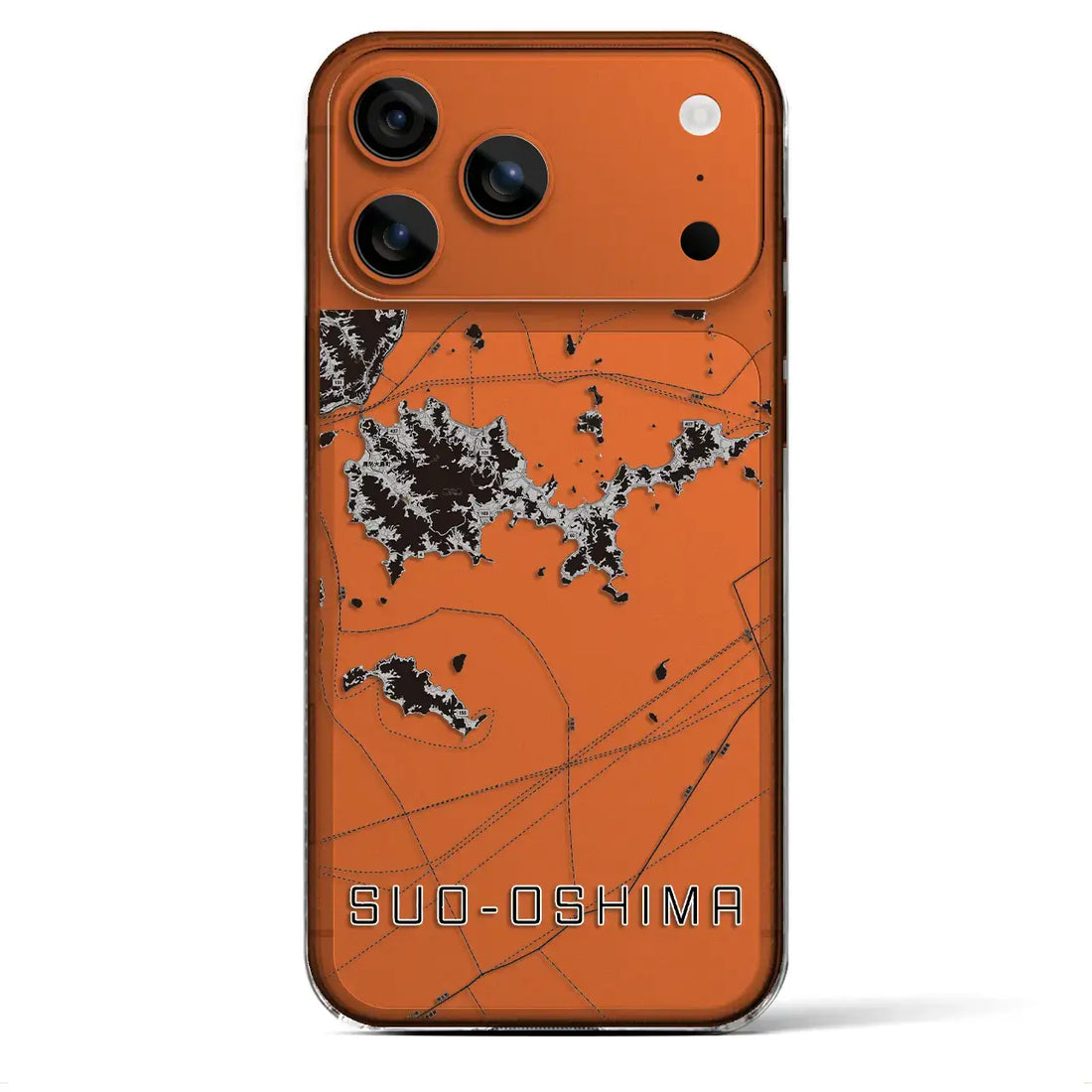【周防大島(山口県)】地図柄iPhoneケース(クリアタイプ)モノトーン・iPhone 17 Pro Max 用