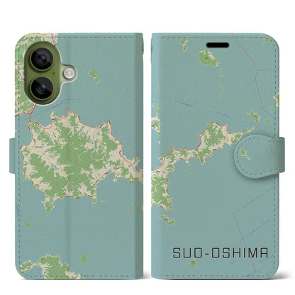 【周防大島（山口県）】地図柄iPhoneケース（手帳タイプ）