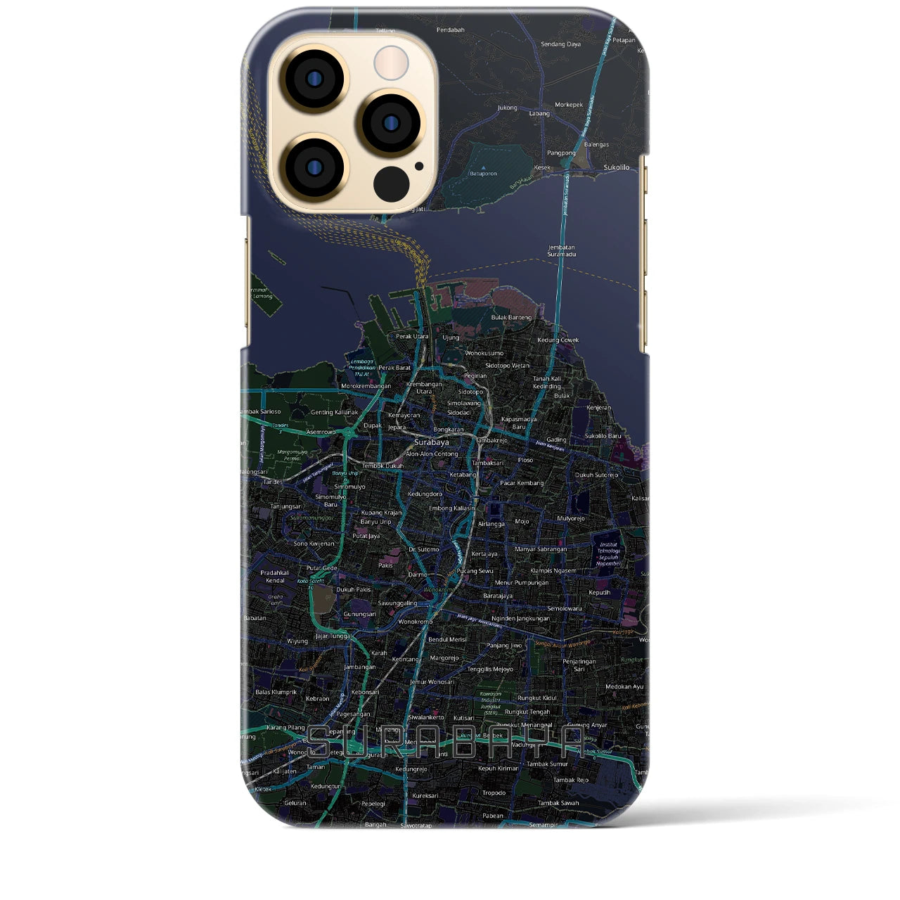 【スラバヤ（インドネシア）】地図柄iPhoneケース（バックカバータイプ）