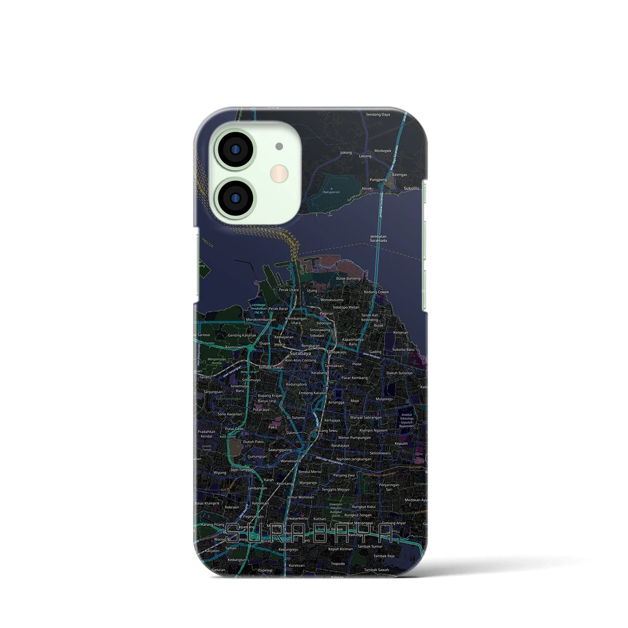 【スラバヤ（インドネシア）】地図柄iPhoneケース（バックカバータイプ）