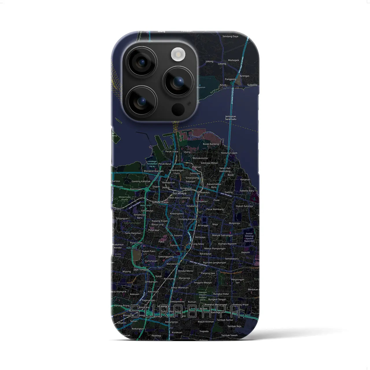【スラバヤ（インドネシア）】地図柄iPhoneケース（バックカバータイプ）