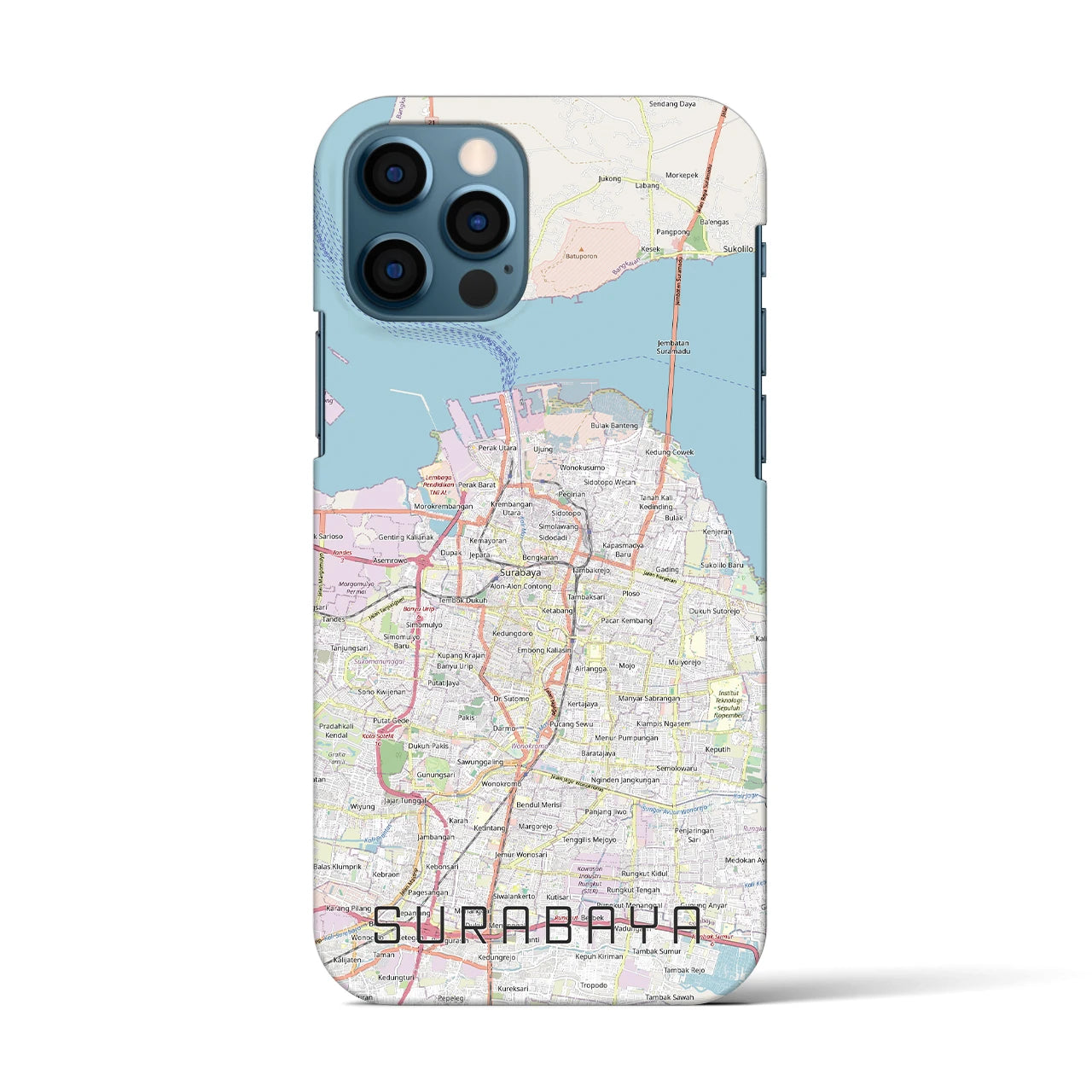 【スラバヤ（インドネシア）】地図柄iPhoneケース（バックカバータイプ）