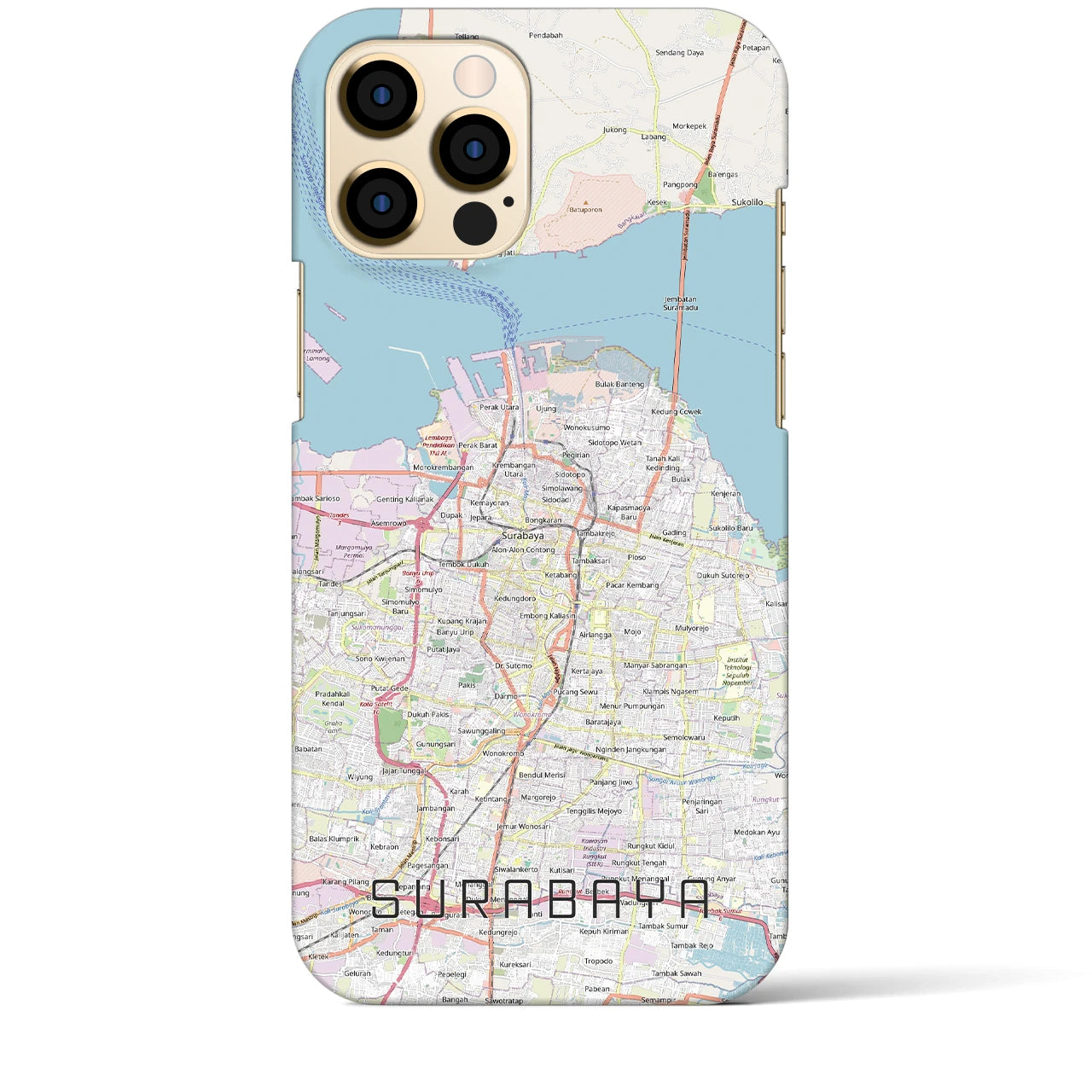 【スラバヤ（インドネシア）】地図柄iPhoneケース（バックカバータイプ）