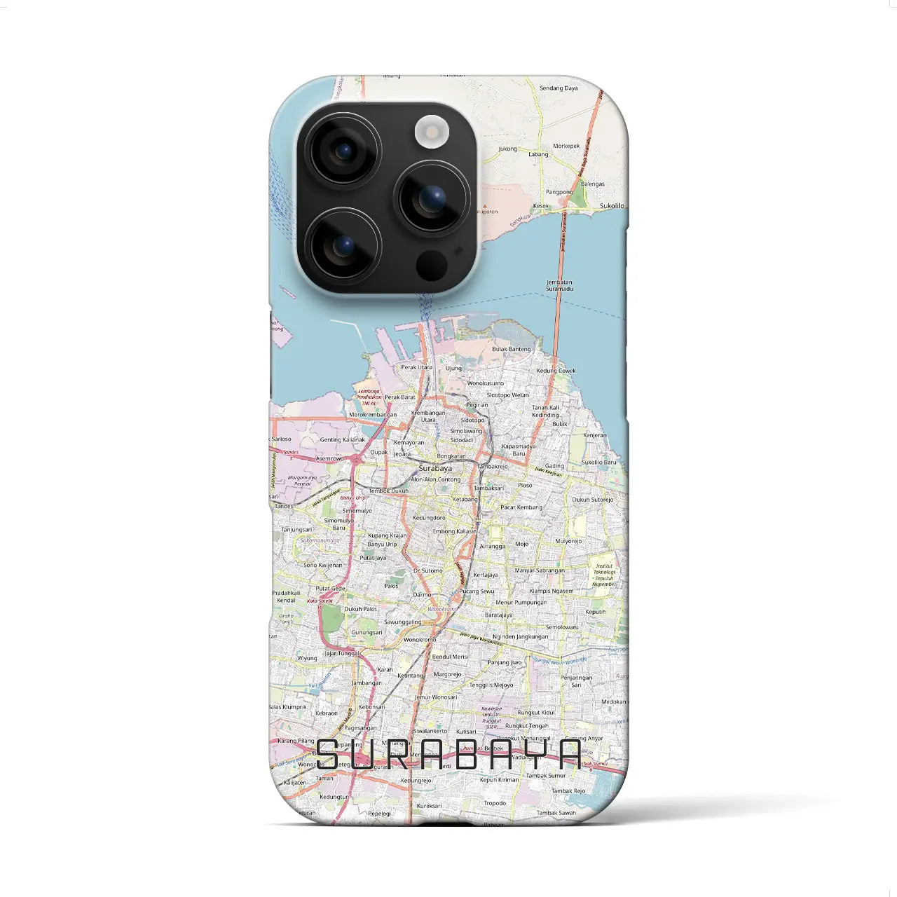 【スラバヤ（インドネシア）】地図柄iPhoneケース（バックカバータイプ）
