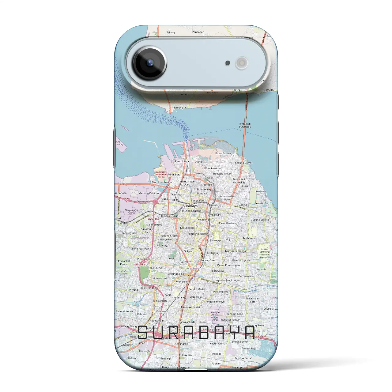 【スラバヤ（インドネシア）】地図柄iPhoneケース（バックカバータイプ）