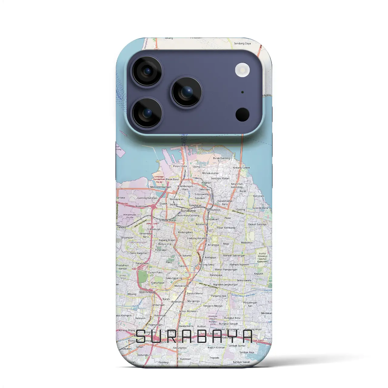 【スラバヤ（インドネシア）】地図柄iPhoneケース（バックカバータイプ）ナチュラル・iPhone 17 Pro Max 用