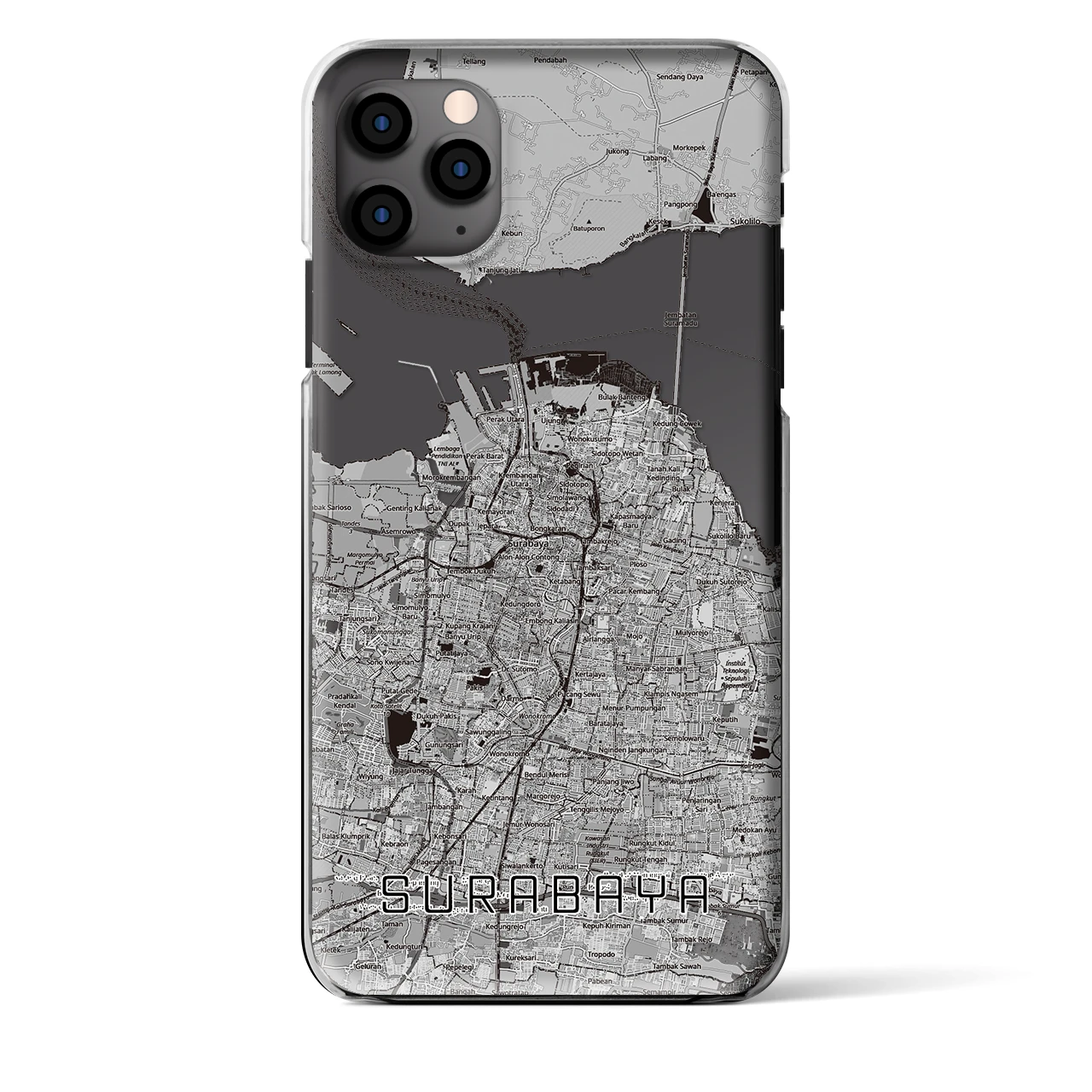 【スラバヤ（インドネシア）】地図柄iPhoneケース（クリアタイプ）