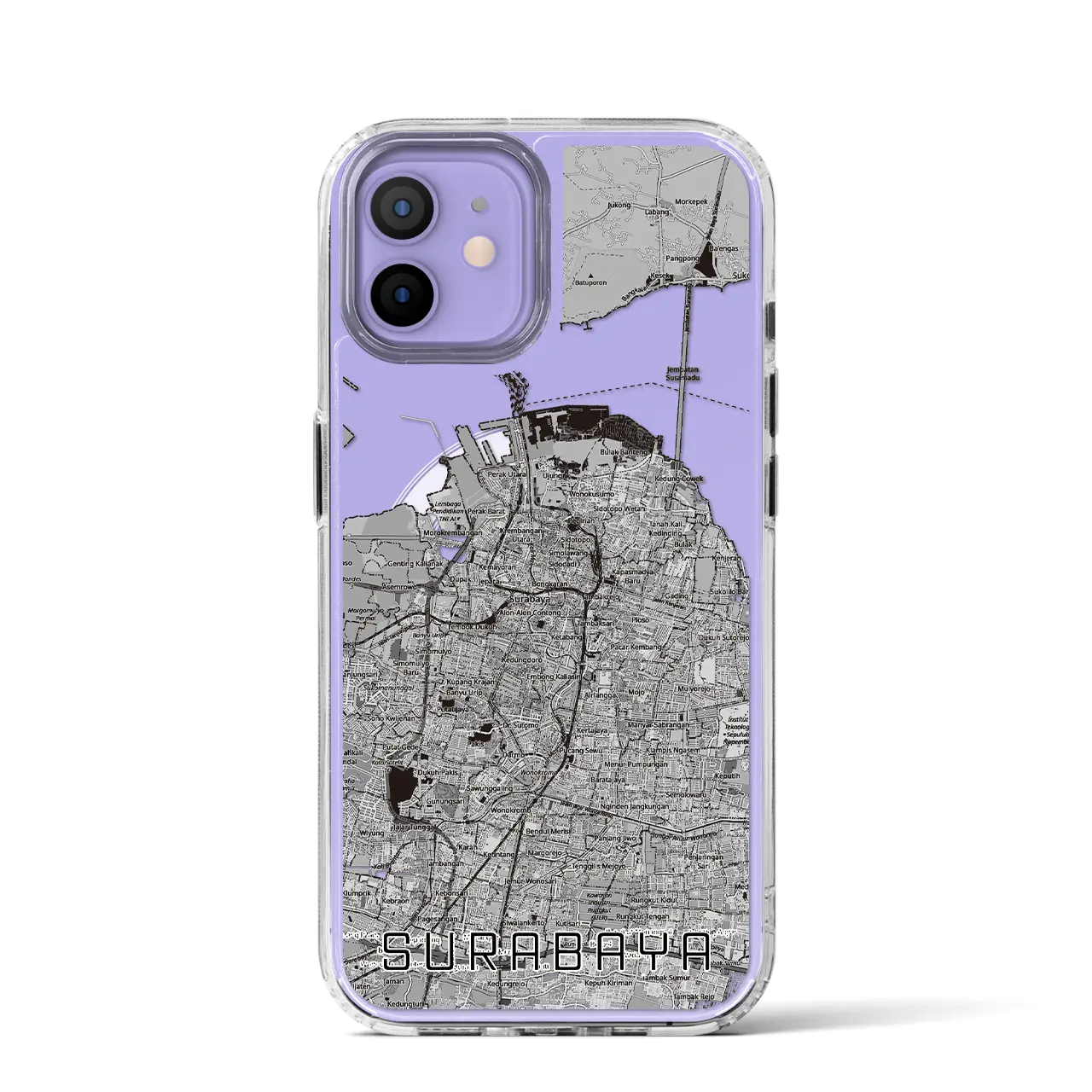 【スラバヤ（インドネシア）】地図柄iPhoneケース（MagSafeタイプ）