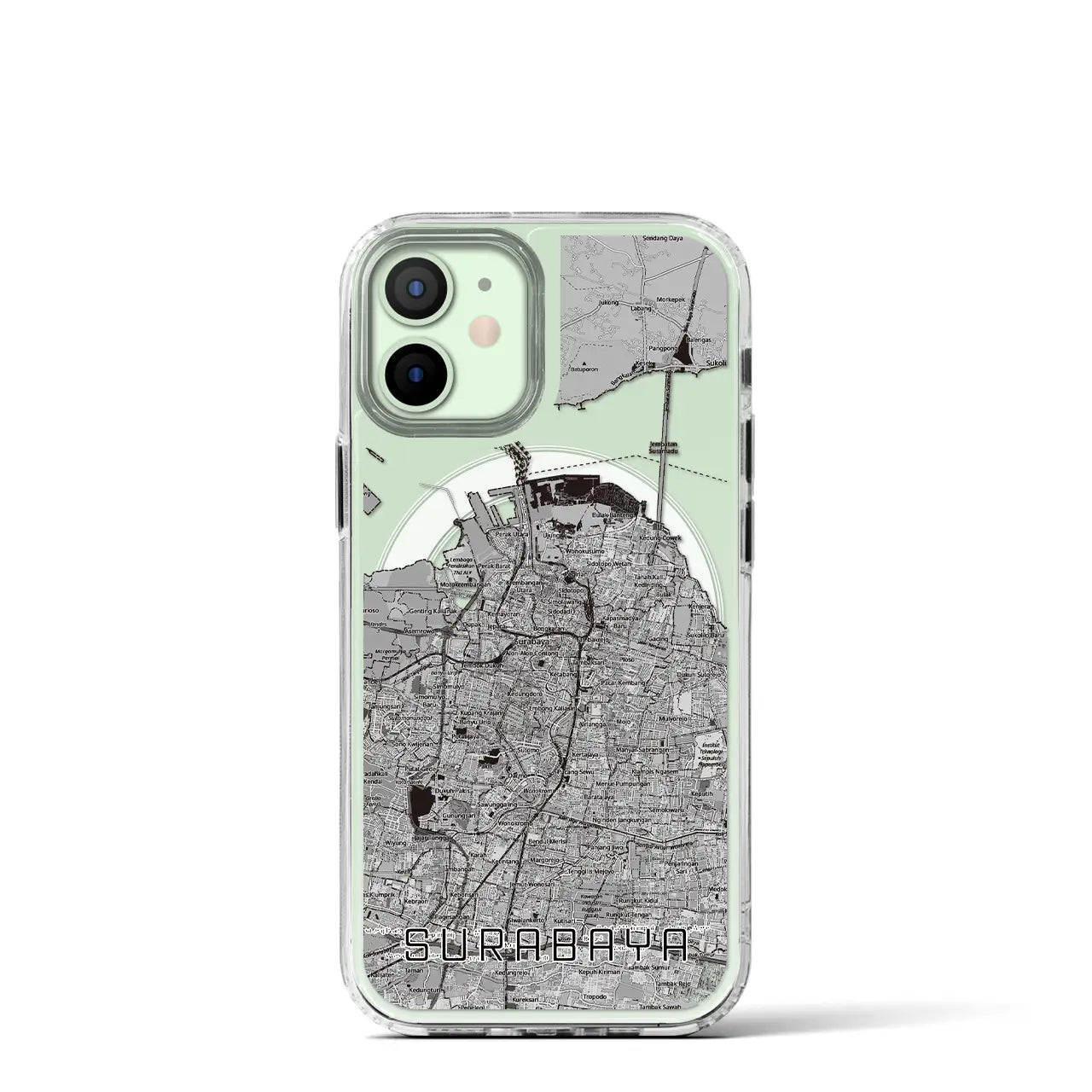 【スラバヤ（インドネシア）】地図柄iPhoneケース（MagSafeタイプ）
