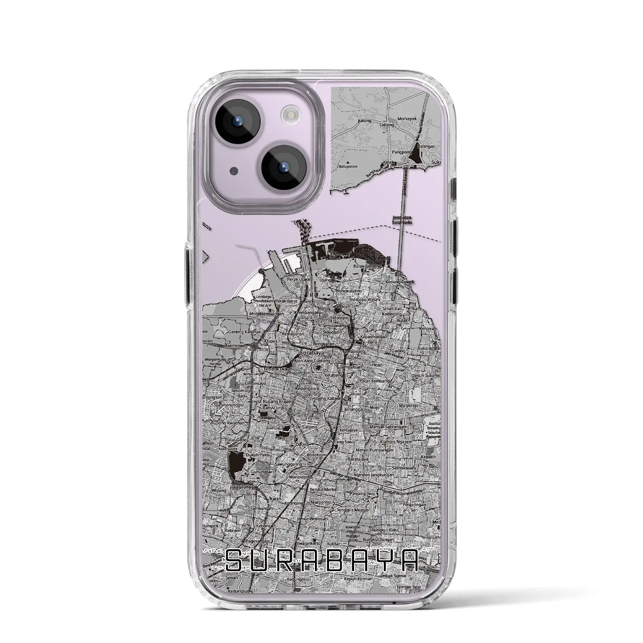 【スラバヤ（インドネシア）】地図柄iPhoneケース（MagSafeタイプ）
