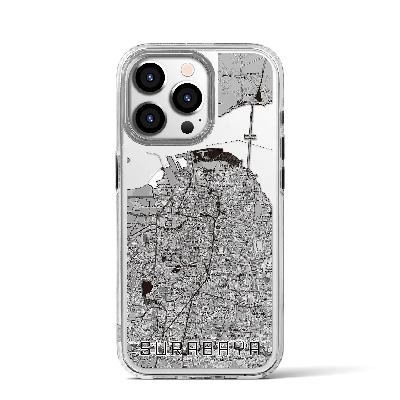 【スラバヤ（インドネシア）】地図柄iPhoneケース（MagSafeタイプ）