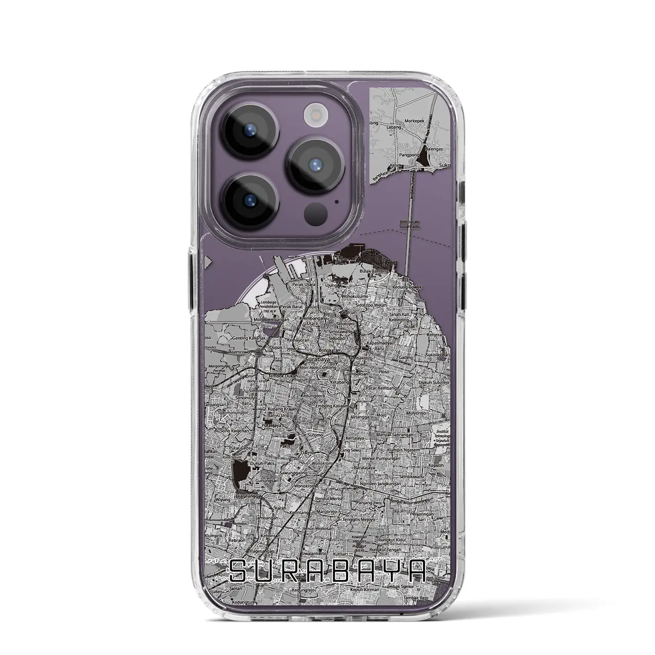 【スラバヤ（インドネシア）】地図柄iPhoneケース（MagSafeタイプ）