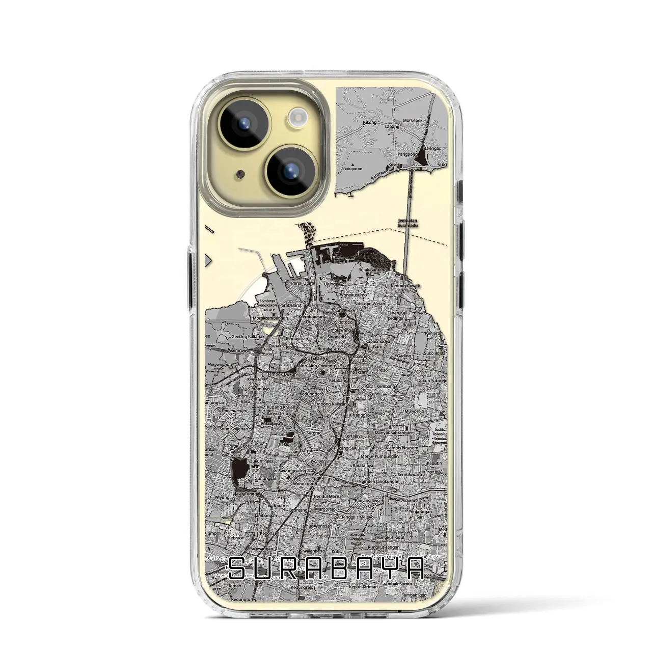 【スラバヤ（インドネシア）】地図柄iPhoneケース（MagSafeタイプ）