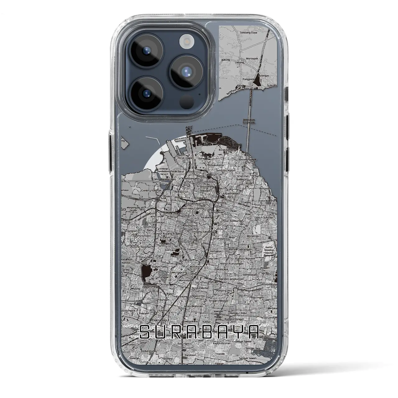 【スラバヤ（インドネシア）】地図柄iPhoneケース（MagSafeタイプ）