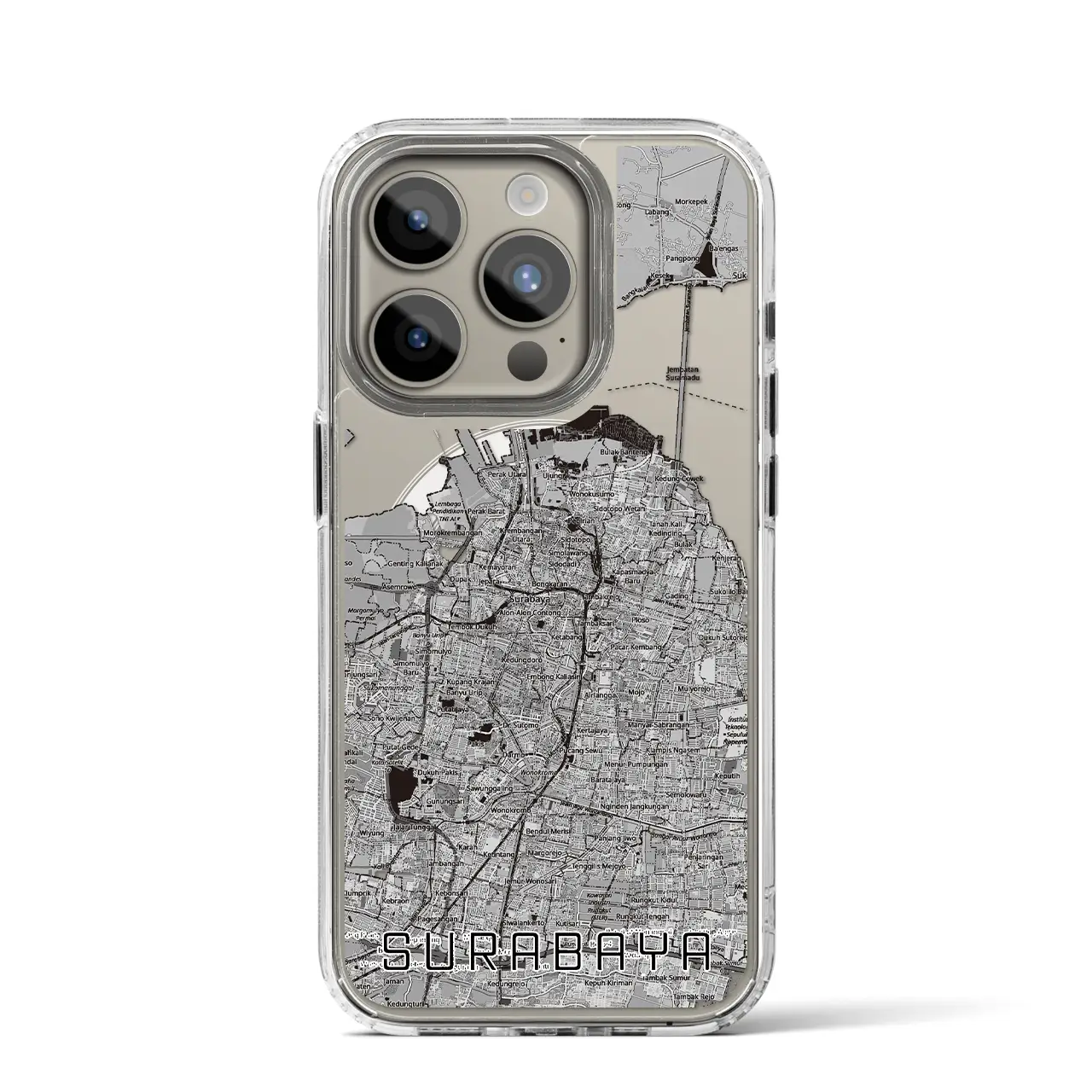 【スラバヤ（インドネシア）】地図柄iPhoneケース（MagSafeタイプ）