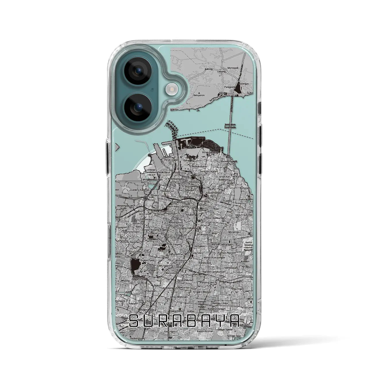 【スラバヤ（インドネシア）】地図柄iPhoneケース（MagSafeタイプ）