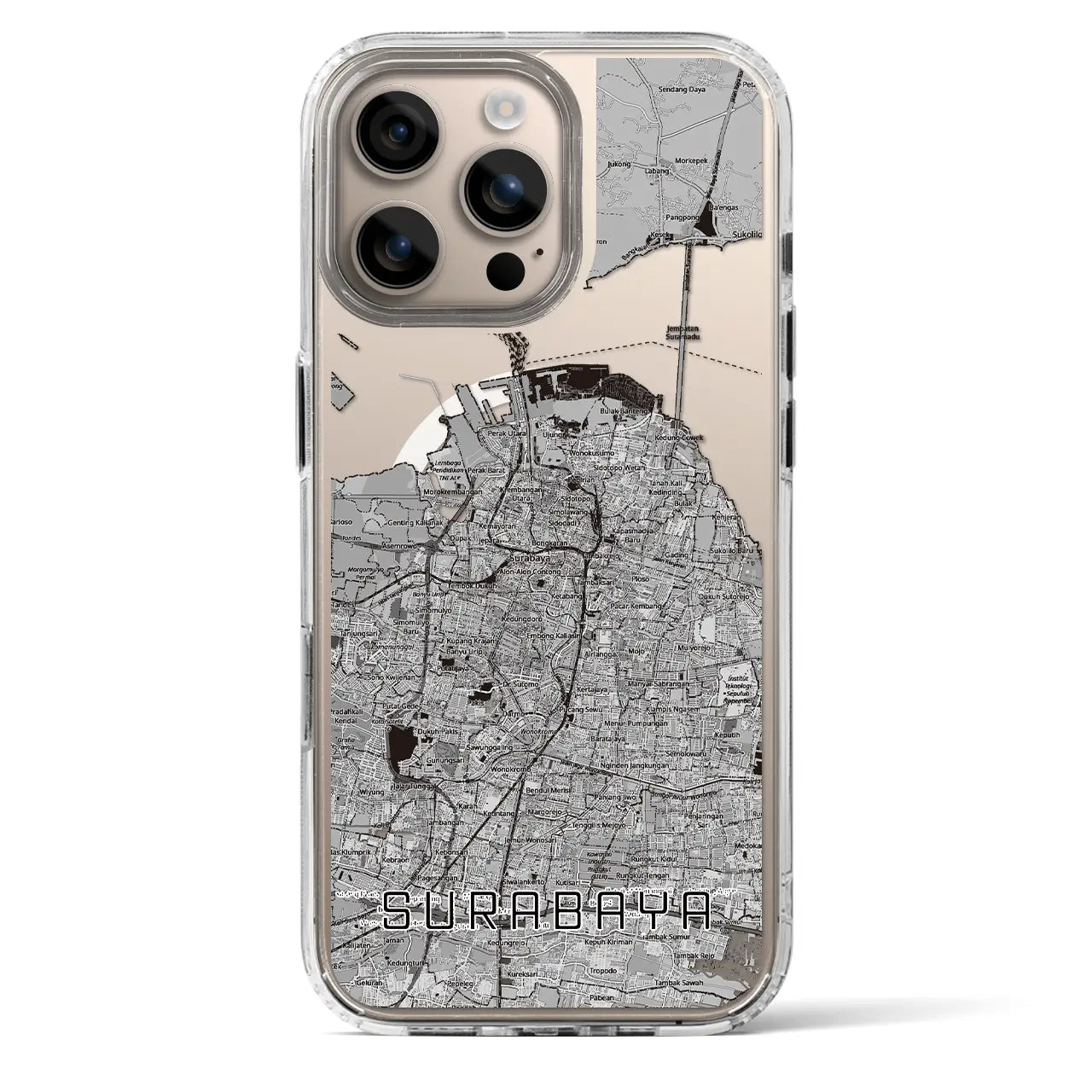【スラバヤ（インドネシア）】地図柄iPhoneケース（MagSafeタイプ）