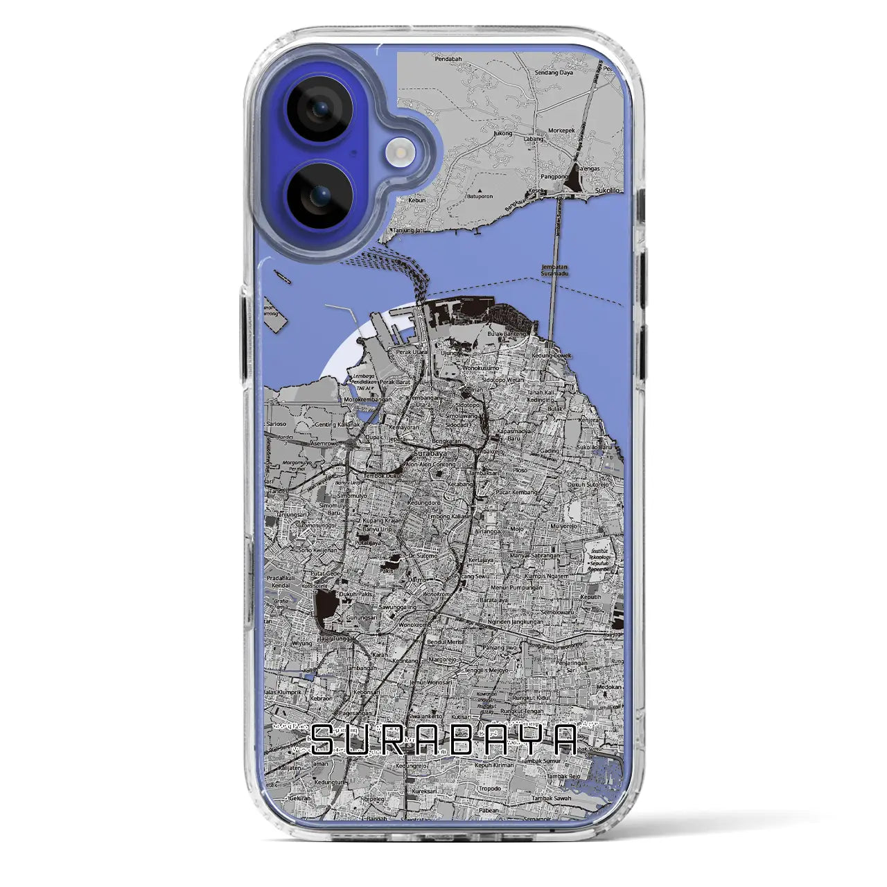 【スラバヤ（インドネシア）】地図柄iPhoneケース（MagSafeタイプ）