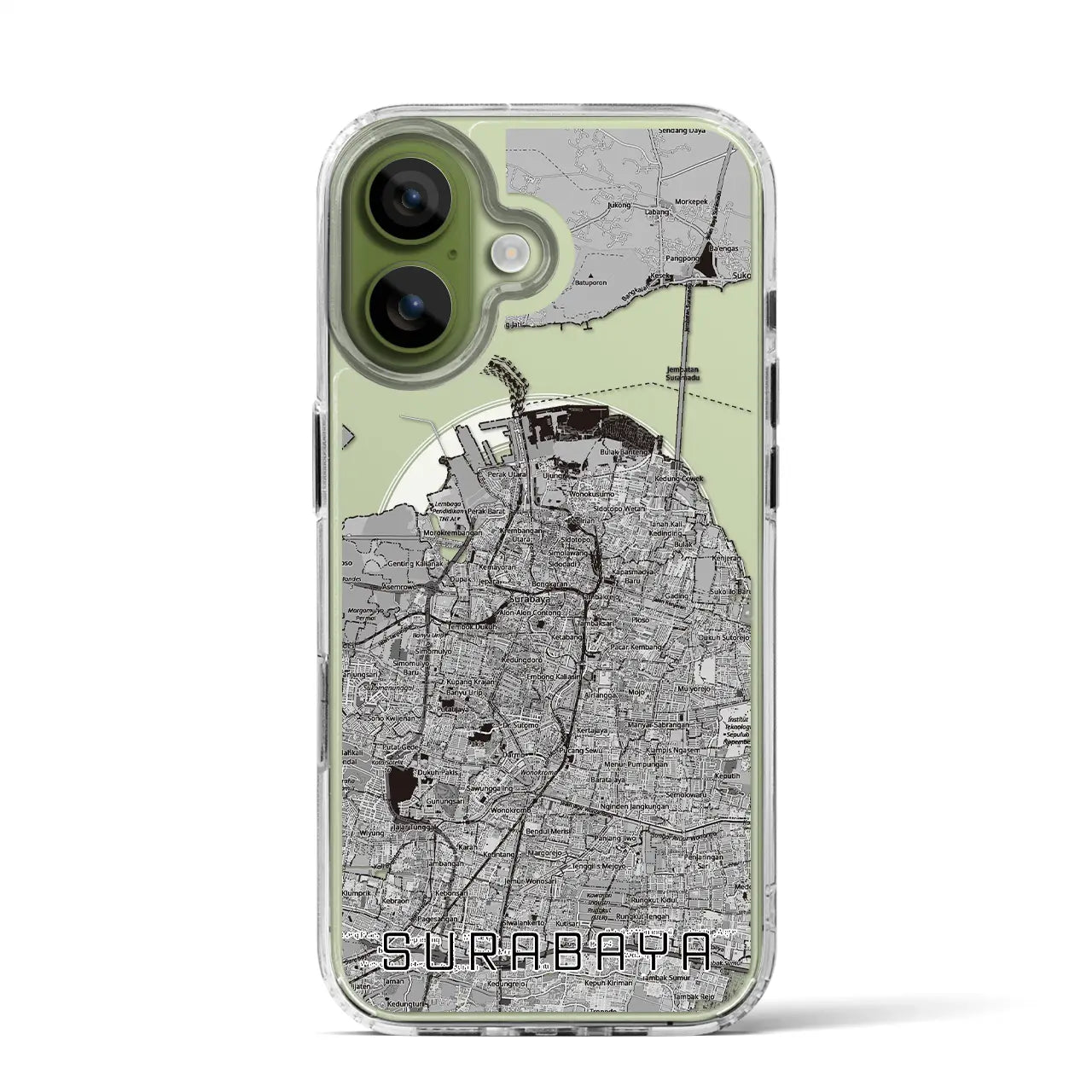 【スラバヤ（インドネシア）】地図柄iPhoneケース（MagSafeタイプ）