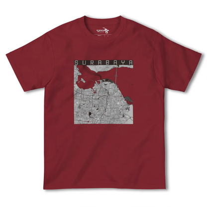 【スラバヤ（インドネシア）】地図柄ヘビーウェイトTシャツ