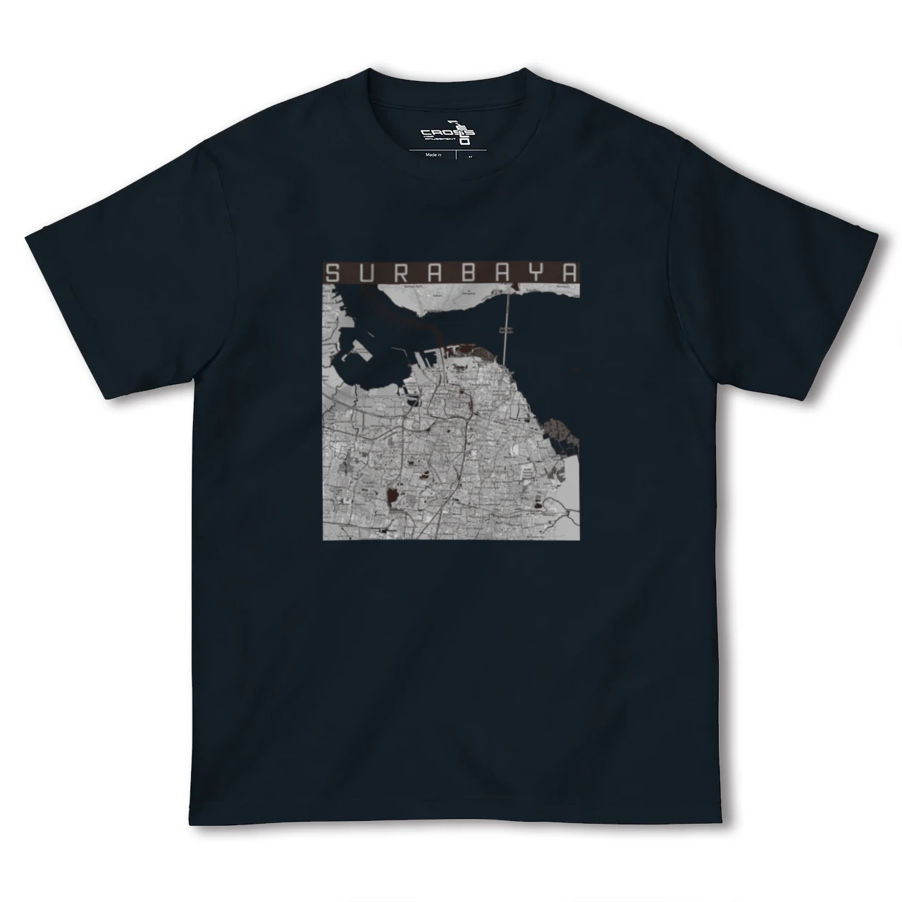 【スラバヤ（インドネシア）】地図柄ヘビーウェイトTシャツ