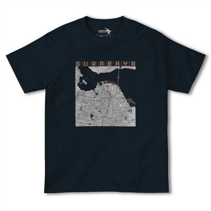 【スラバヤ（インドネシア）】地図柄ヘビーウェイトTシャツ