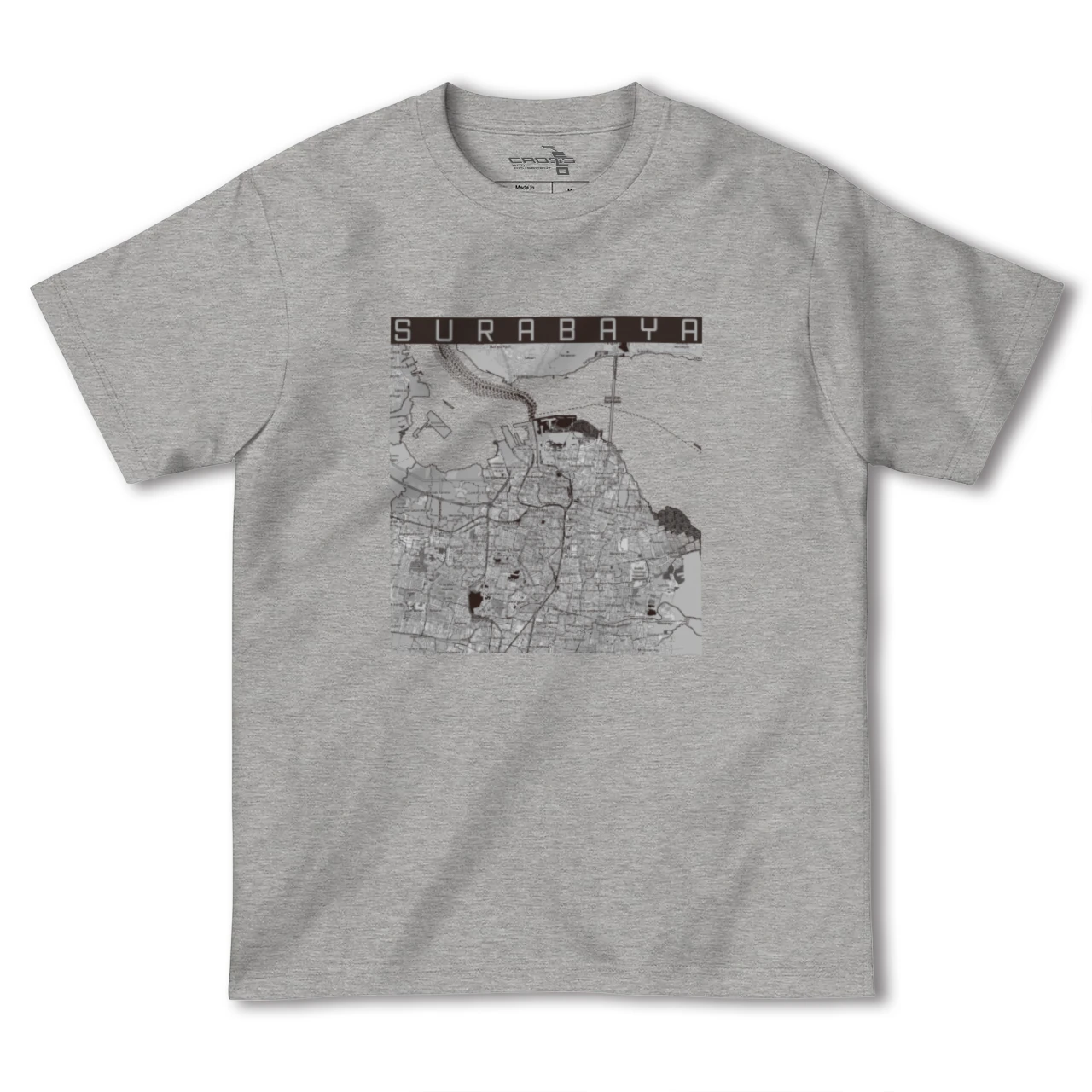 【スラバヤ（インドネシア）】地図柄ヘビーウェイトTシャツ