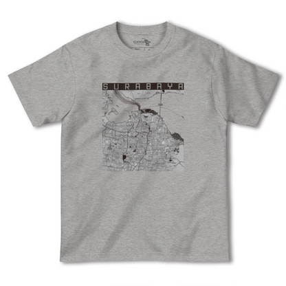 【スラバヤ（インドネシア）】地図柄ヘビーウェイトTシャツ