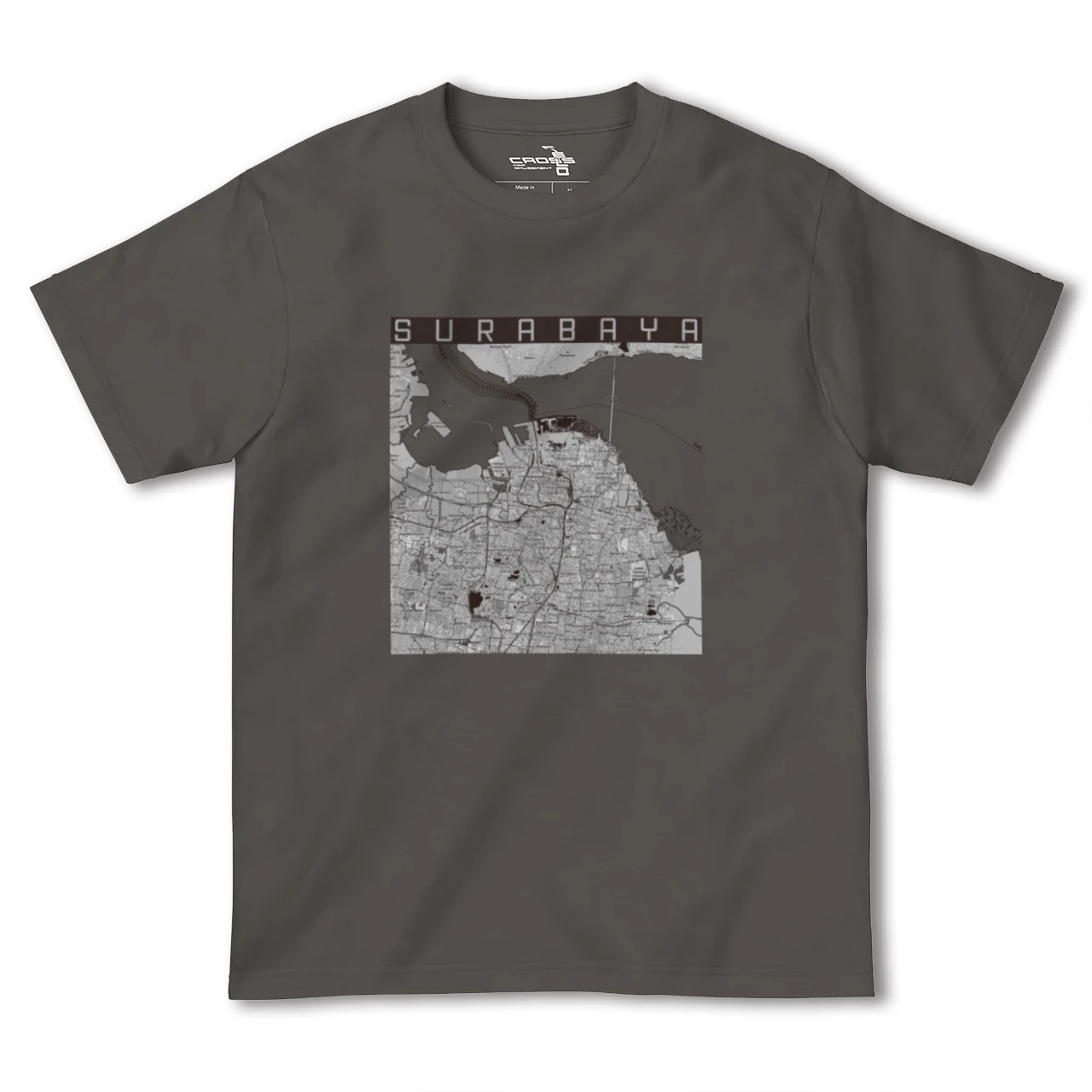 【スラバヤ（インドネシア）】地図柄ヘビーウェイトTシャツ