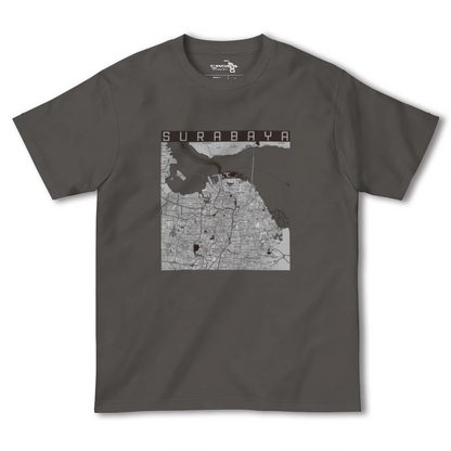 【スラバヤ（インドネシア）】地図柄ヘビーウェイトTシャツ