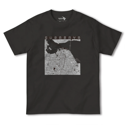 【スラバヤ（インドネシア）】地図柄ヘビーウェイトTシャツ