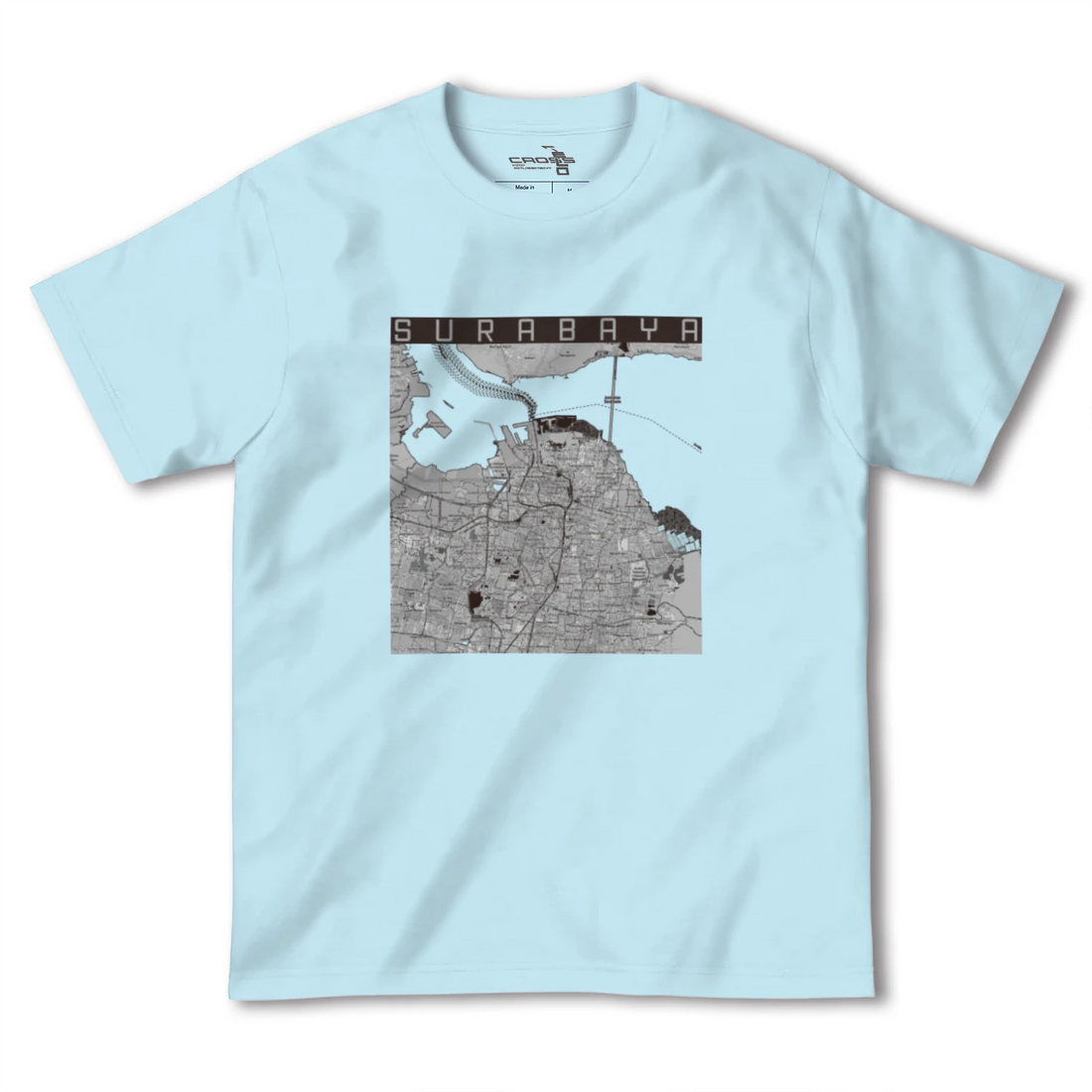 【スラバヤ（インドネシア）】地図柄ヘビーウェイトTシャツ