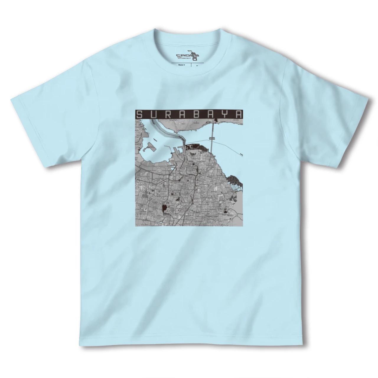【スラバヤ（インドネシア）】地図柄ヘビーウェイトTシャツ
