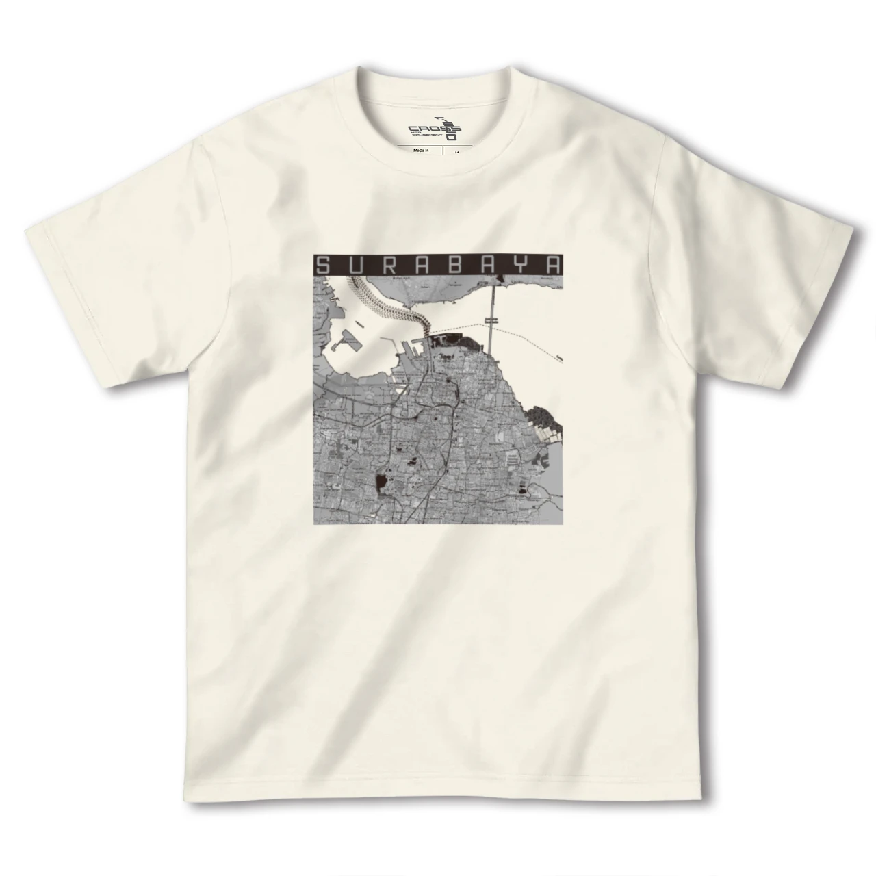 【スラバヤ（インドネシア）】地図柄ヘビーウェイトTシャツ