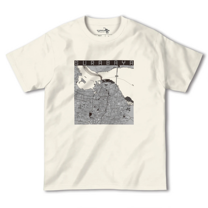 【スラバヤ（インドネシア）】地図柄ヘビーウェイトTシャツ
