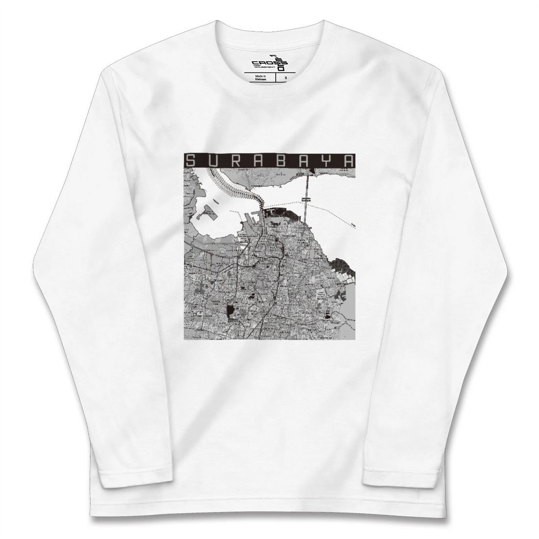 【スラバヤ（インドネシア）】地図柄ロングスリーブTシャツ