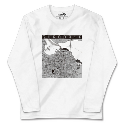 【スラバヤ（インドネシア）】地図柄ロングスリーブTシャツ