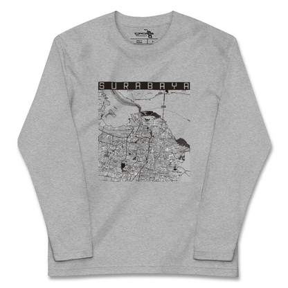 【スラバヤ（インドネシア）】地図柄ロングスリーブTシャツ