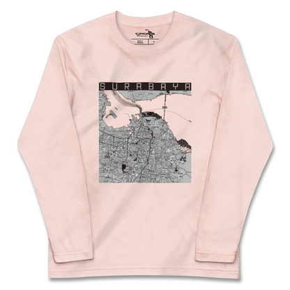 【スラバヤ（インドネシア）】地図柄ロングスリーブTシャツ