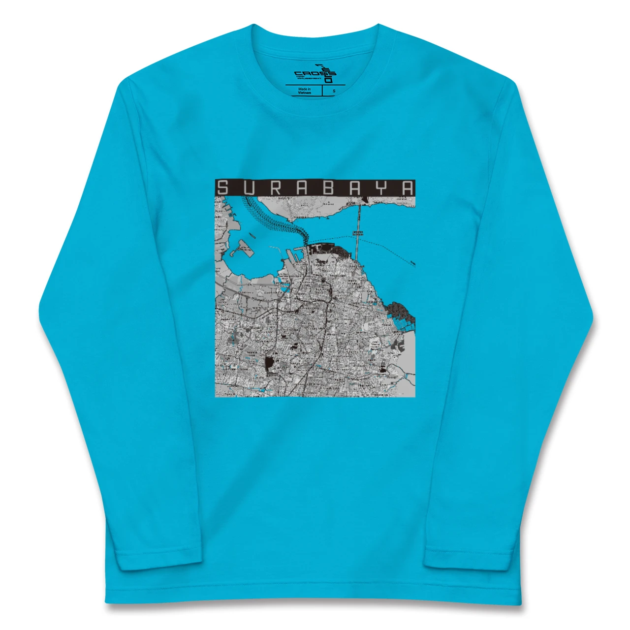【スラバヤ（インドネシア）】地図柄ロングスリーブTシャツ